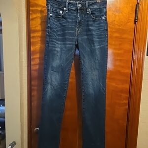 American Eagle Outfitters Men's Original Straight Jeans in Dark Blue Denim